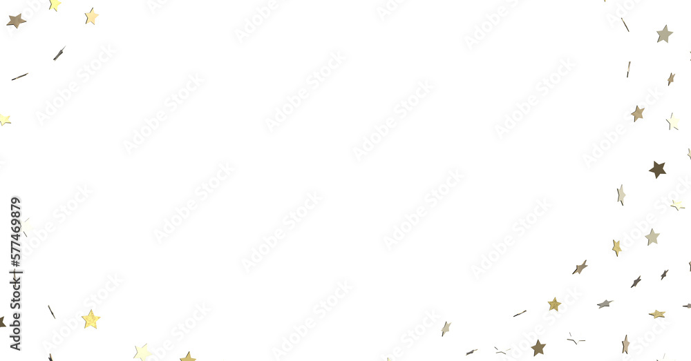 Obraz premium Stars - Banner with golden decoration. Festive border with falling glitter dust and stars.