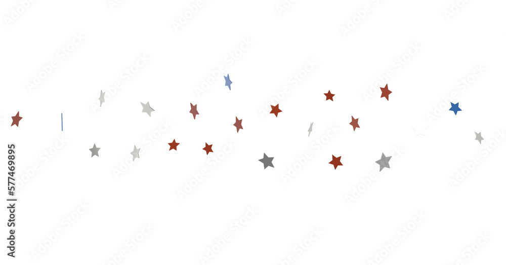 Festive background with confetti in the shape of stars in the color of the American flag. Festive background with confetti in the shape of stars in the color of the American flag.