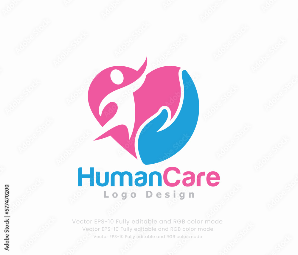 Logo design for human care. logo design. human care.
