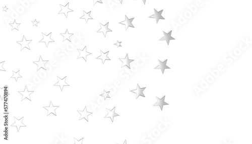Stars - Holiday silver decoration  glitter frame isolated -