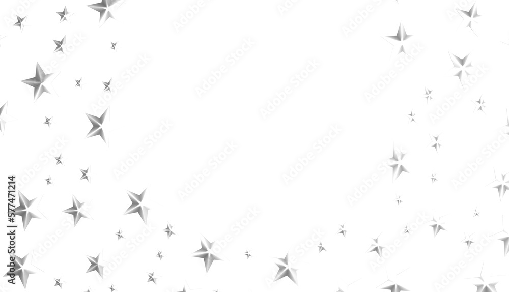 Banner with silver decoration. Festive border with falling glitter dust and stars. Banner with silver decoration. Festive border with falling glitter dust and stars.
