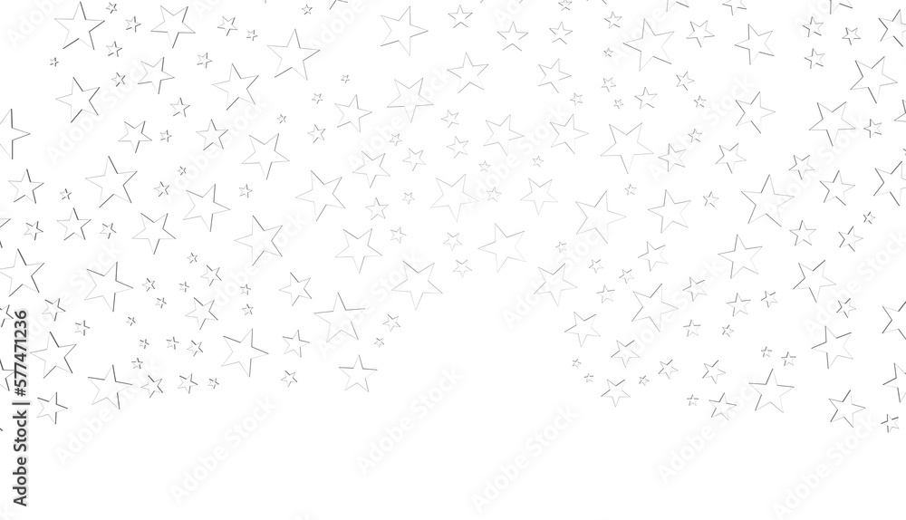 Banner with silver decoration. Festive border with falling glitter dust and stars. Banner with silver decoration. Festive border with falling glitter dust and stars.