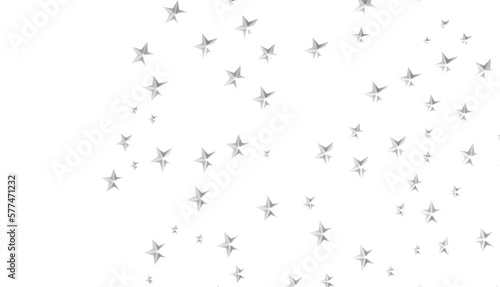 Banner with silver decoration. Festive border with falling glitter dust and stars.