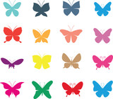 Color flying butterflies seamless pattern stock illustration 