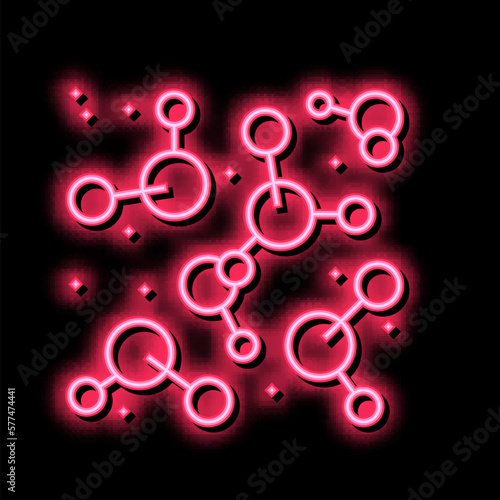 chemical molecule neon glow icon illustration