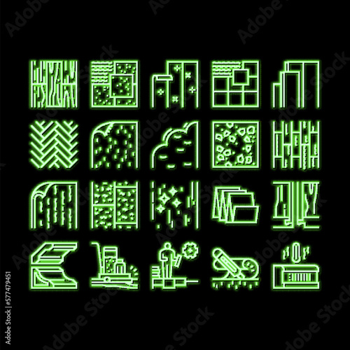 Floor Installation neon glow icon illustration
