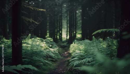 Image of a forest Enchanting landscape generative ai