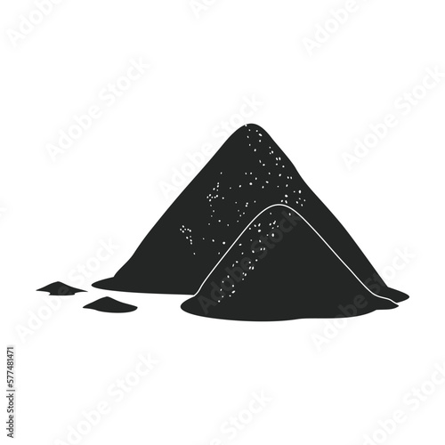 Pile of sand vector icon. Black vector icon isolated on white background pile of sand.
