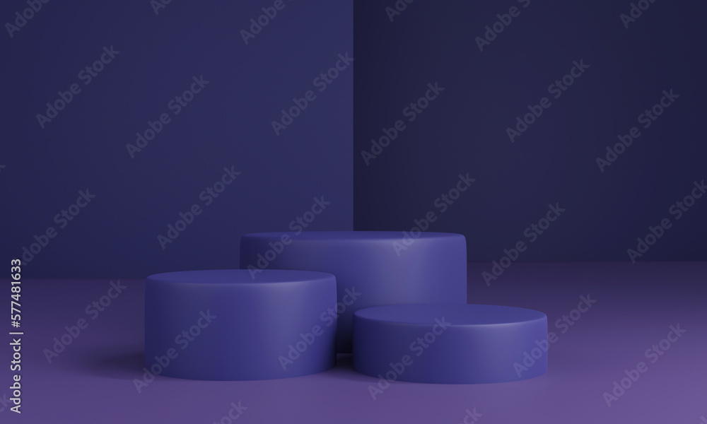 3 Podiums for product display mock up. 3D rendering. 3 Podiums for product display mock up. 3D rendering.
