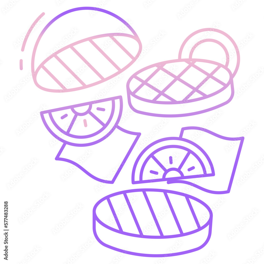 Fototapeta premium flying hamburger icon