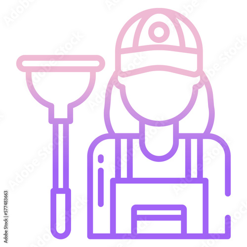 Cleaner woman icon