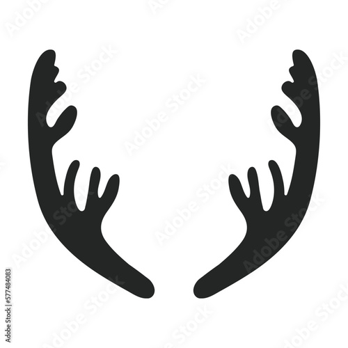 Elk horn vector icon. Black vector icon isolated on white background elk horn.