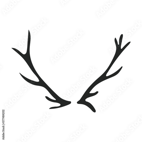 Elk horn vector icon. Black vector icon isolated on white background elk horn.