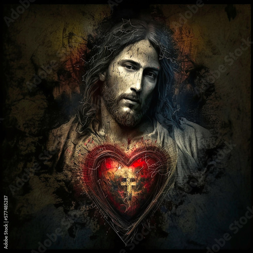 Sacred Heart of the Lord. AI generativ.