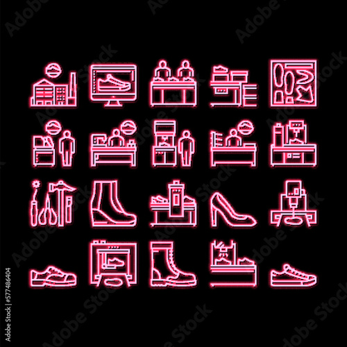 Shoes Repair Service neon glow icon illustration