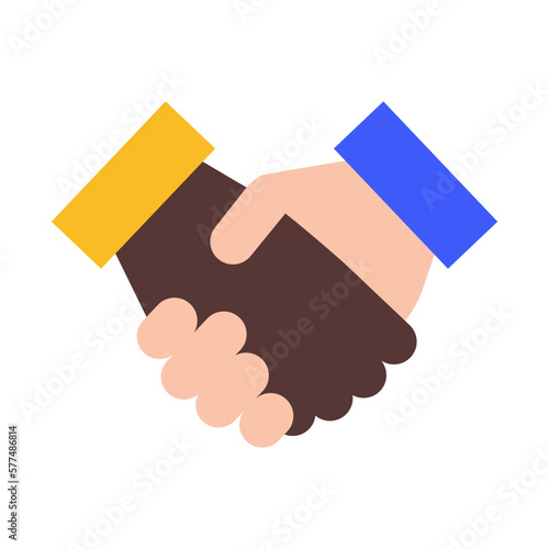 Diverse business handshake vector illustration. People shaking hands on friendship, agreement and business deal.