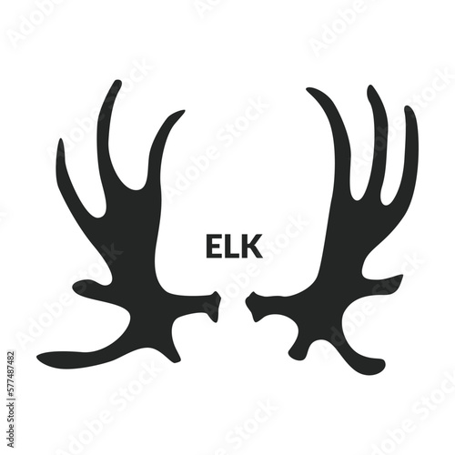 Horn elk vector icon.Black vector icon isolated on white background horn elk.