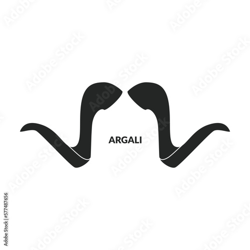 Horn argali vector icon.Black vector icon isolated on white background horn argali.