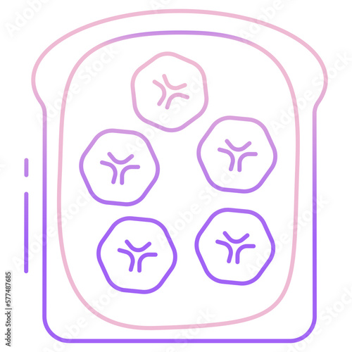 Banana peanut butter toast icon