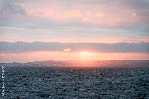 Sunset over Stavenger harbor - Norway