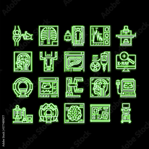 Radiology Equipment neon glow icon illustration