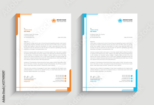 minimal simple creative unique corporate business identity letterhead vector template design