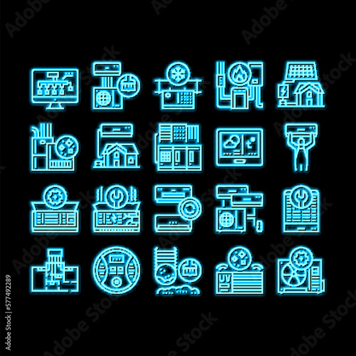 Conditioning System Electronics neon glow icon illustration