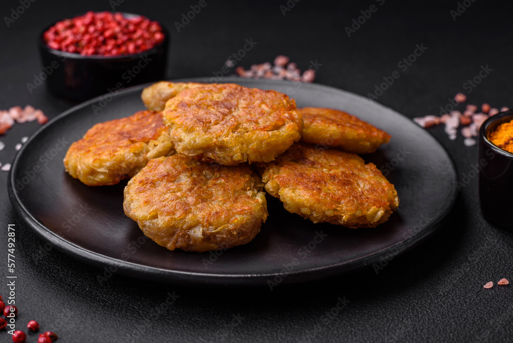 Delicious hearty vegetarian or vegan dish in the form of cutlets or patties Delicious hearty vegetarian or vegan dish in the form of cutlets or patties
