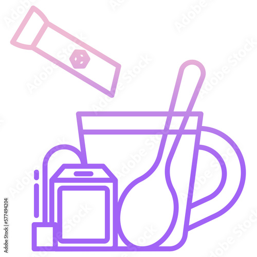 tea white sugar sachet icon
