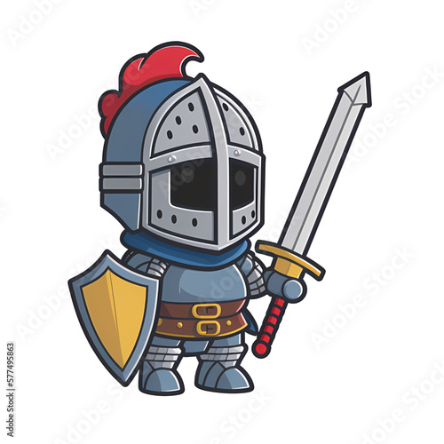 Chivalrous Knight Cartoon illustration 
