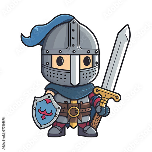 Chivalrous Knight Cartoon illustration 