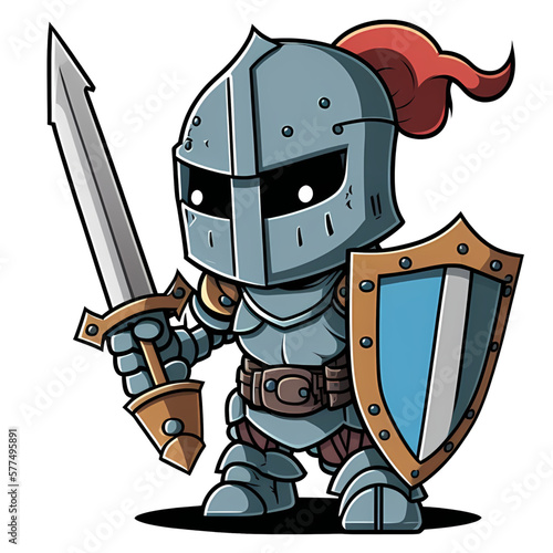 Chivalrous Knight Cartoon illustration 
