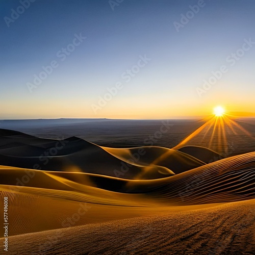 sunset in desert generative ai