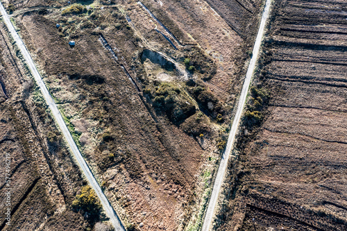 Aerial view of peatbog at Gortahork in County Donegal, Republic of Ireland photo