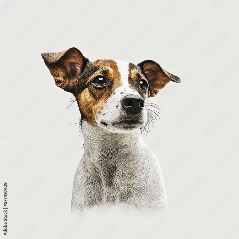 Dog Cute Expression, Vector,  minimalistic white background cute expression
