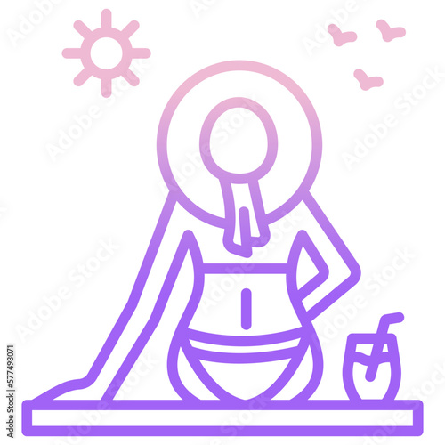 Lady sunbath  icon