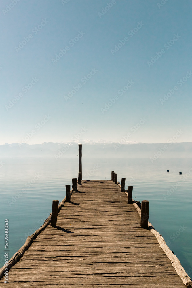 wooden pier on the lake