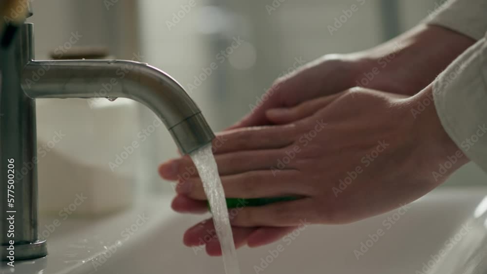 In an effort to keep herself healthy, a young woman diligently washes