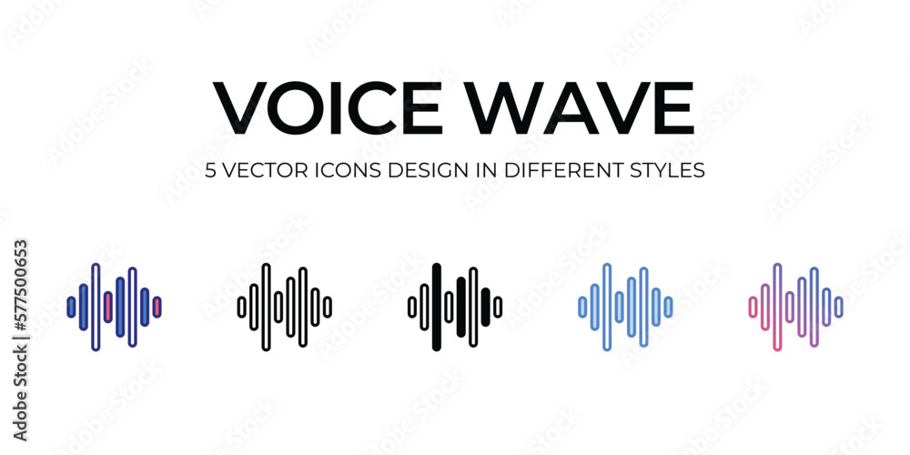 voice wave Icon Design in Five style with Editable Stroke. Line, Solid, Flat Line, Duo Tone Color, and Color Gradient Line. Suitable for Web Page, Mobile App, UI, UX and GUI design. voice wave Icon Design in Five style with Editable Stroke. Line, Solid, Flat Line, Duo Tone Color, and Color Gradient Line. Suitable for Web Page, Mobile App, UI, UX and GUI design.