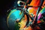 Rower abstrakcyjny kolorowy akrylowy Generative AI 