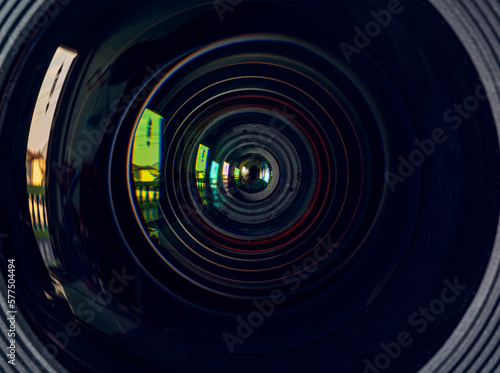 Macro lens,camera lens with lens reflection,Home Video Camera, Movie Camera,Camera - Photographic Equipment,Movie,Lens - Optical Instrument,Television Camera,