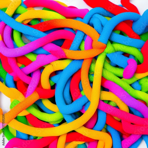 Wallpaper Mural Dog toy - colorful cotton rope for games, isolated on white background with copy space - generative ai Torontodigital.ca
