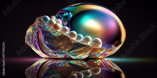 June pearl birthstone. elegant photorealistic gemstone with 3D shading made by generative AI