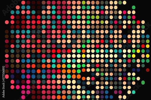 Magic transformation. Light multicolor circles , on a black background generative AI