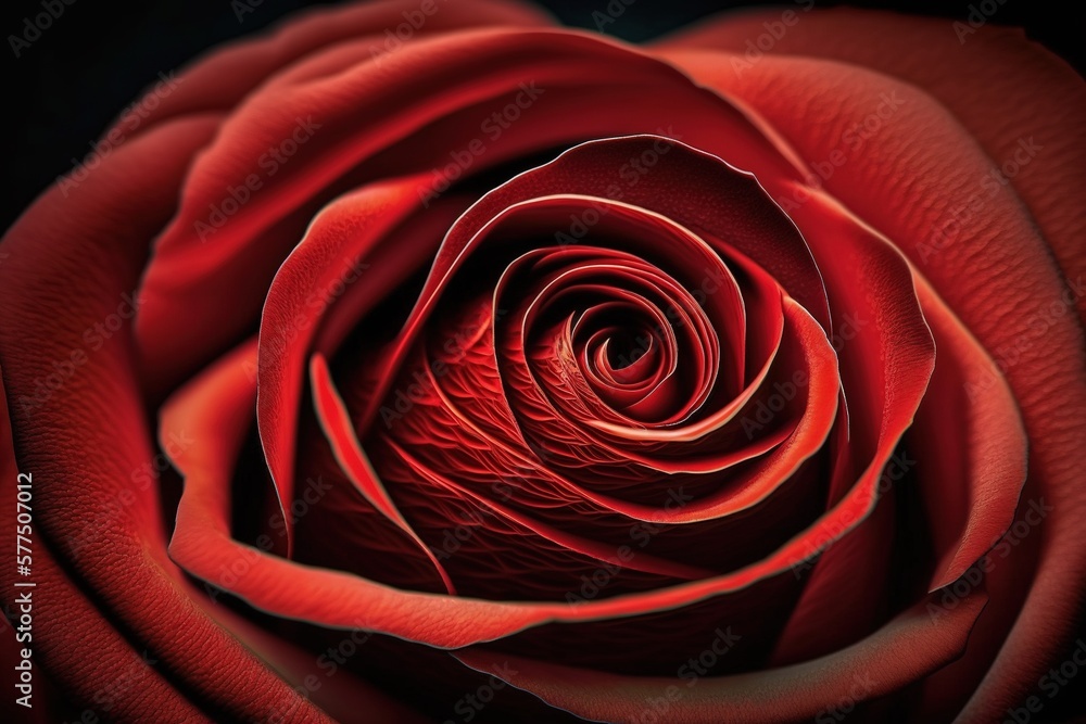 Banner full of red roses, top view. Red rose panoramic background. Fresh dark red rose. Valentine's Day . Rose blossom. Generative AI - obrazy, fototapety, plakaty 