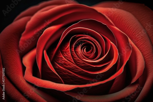 Banner full of red roses, top view. Red rose panoramic background. Fresh dark red rose. Valentine's Day . Rose blossom. Generative AI