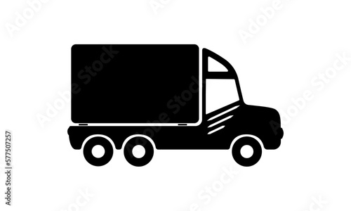 Black cargo van delivery icon. Courier and transport icon illustration to use in transportation, automotive, shipping projects.
