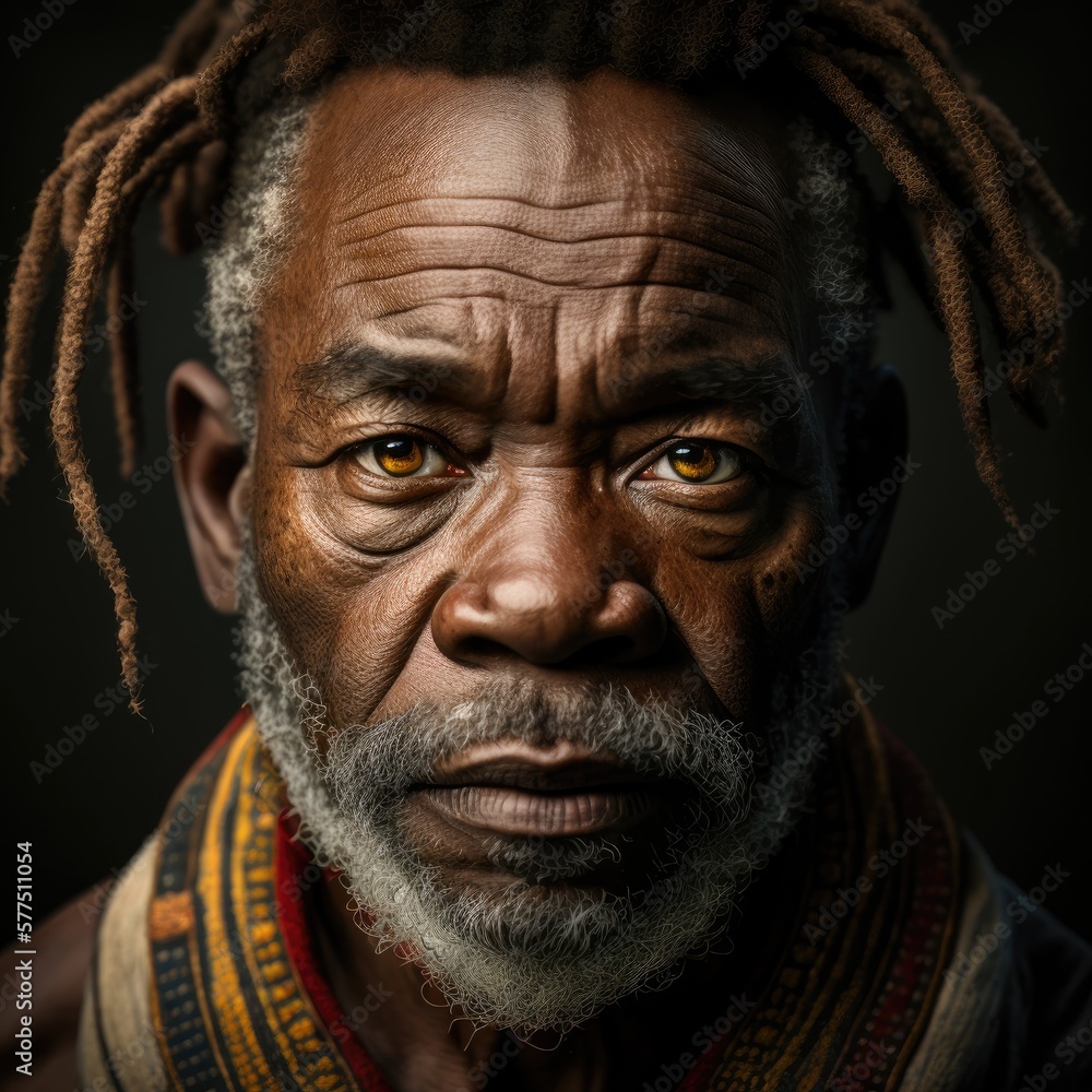 Portrait, adult man from the Pygmy Tribe, Ai Generative. Portrait, adult man from the Pygmy Tribe, Ai Generative.