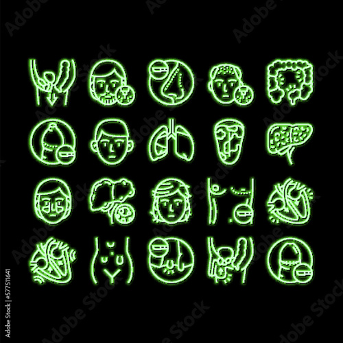 Disease Human Organ neon glow icon illustration
