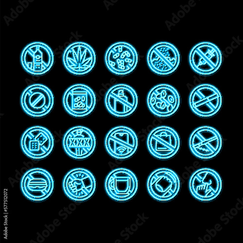 Addiction Substance Dependence neon glow icon illustration